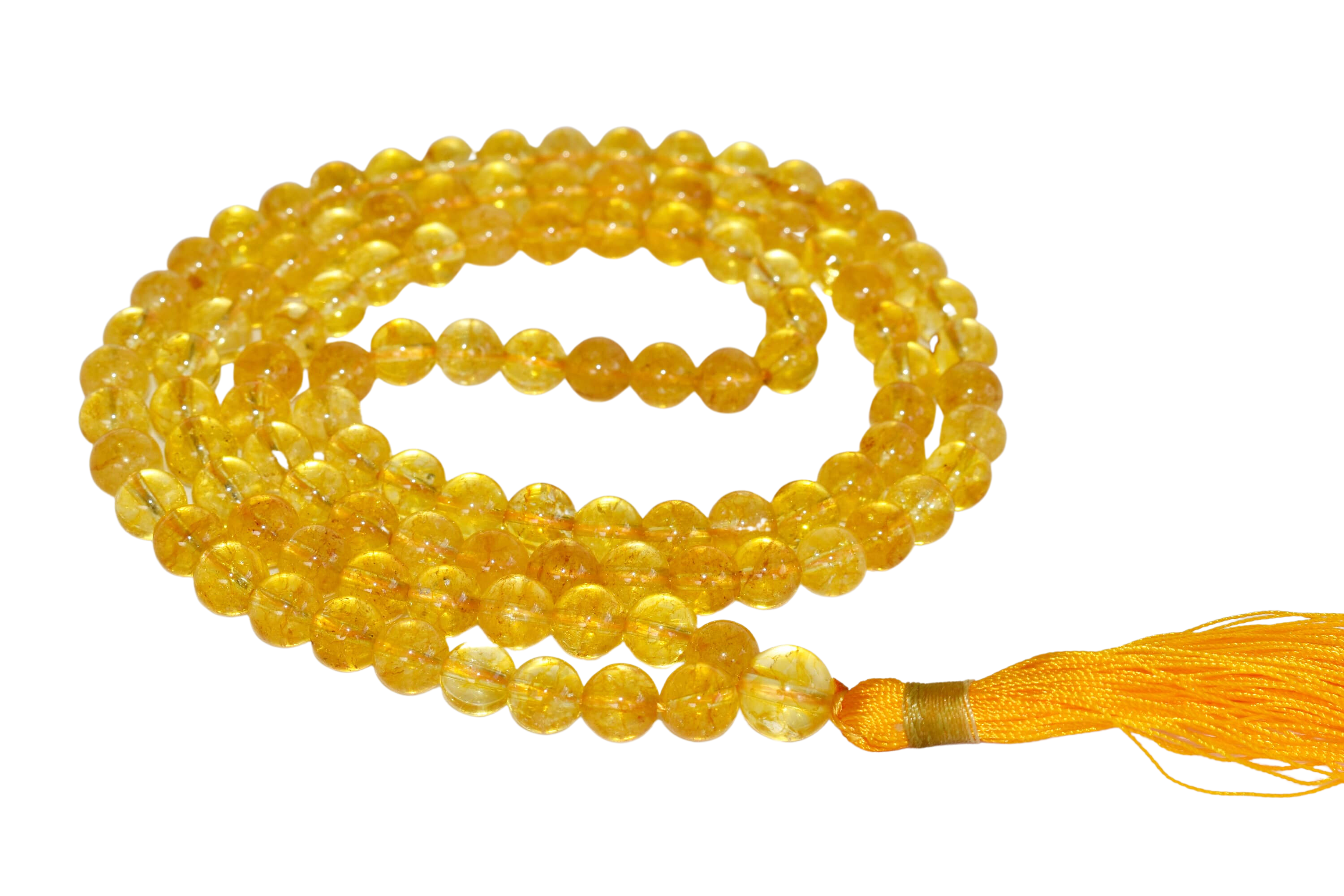 Citrine Heated 108 Prayer Beads Mala 108 Prayer Beads Necklace Jap Mala