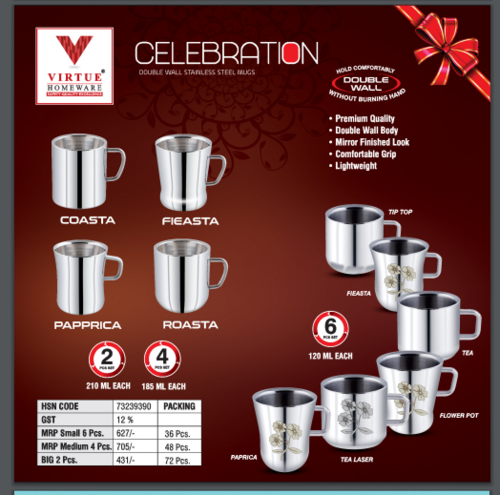 Celebration Virtue Homeware Stainless Steel Mugs