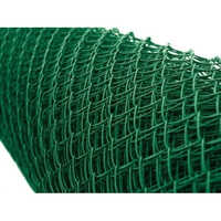 Pvc Coated Chain Link Mesh Fence - Pvc Material, 2x2 Inch Dimensions, Green Color | Weather Resistant, Polished Surface, Low Maintenance