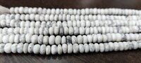 Natural Howlite White Rondelle Plain 8mm Beads Sold per Strand 8 Inches Long