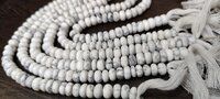 Natural Howlite White Rondelle Plain 8mm Beads Sold per Strand 8 Inches Long