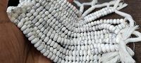 Natural Howlite White Rondelle Plain 8mm Beads Sold per Strand 8 Inches Long