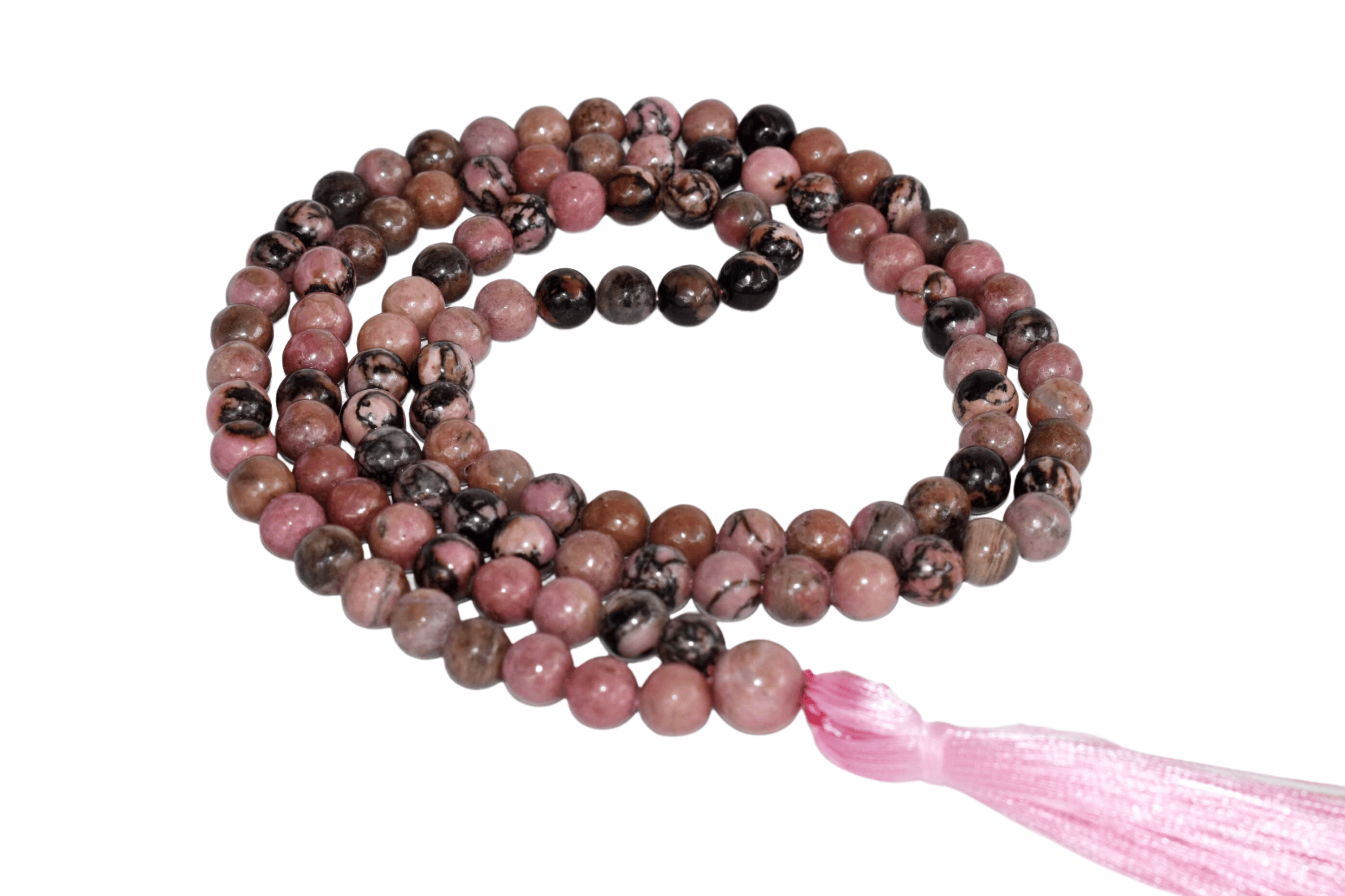 Rhodonite 108 Prayer Beads Mala 108 Prayer Beads Necklace Jap Mala