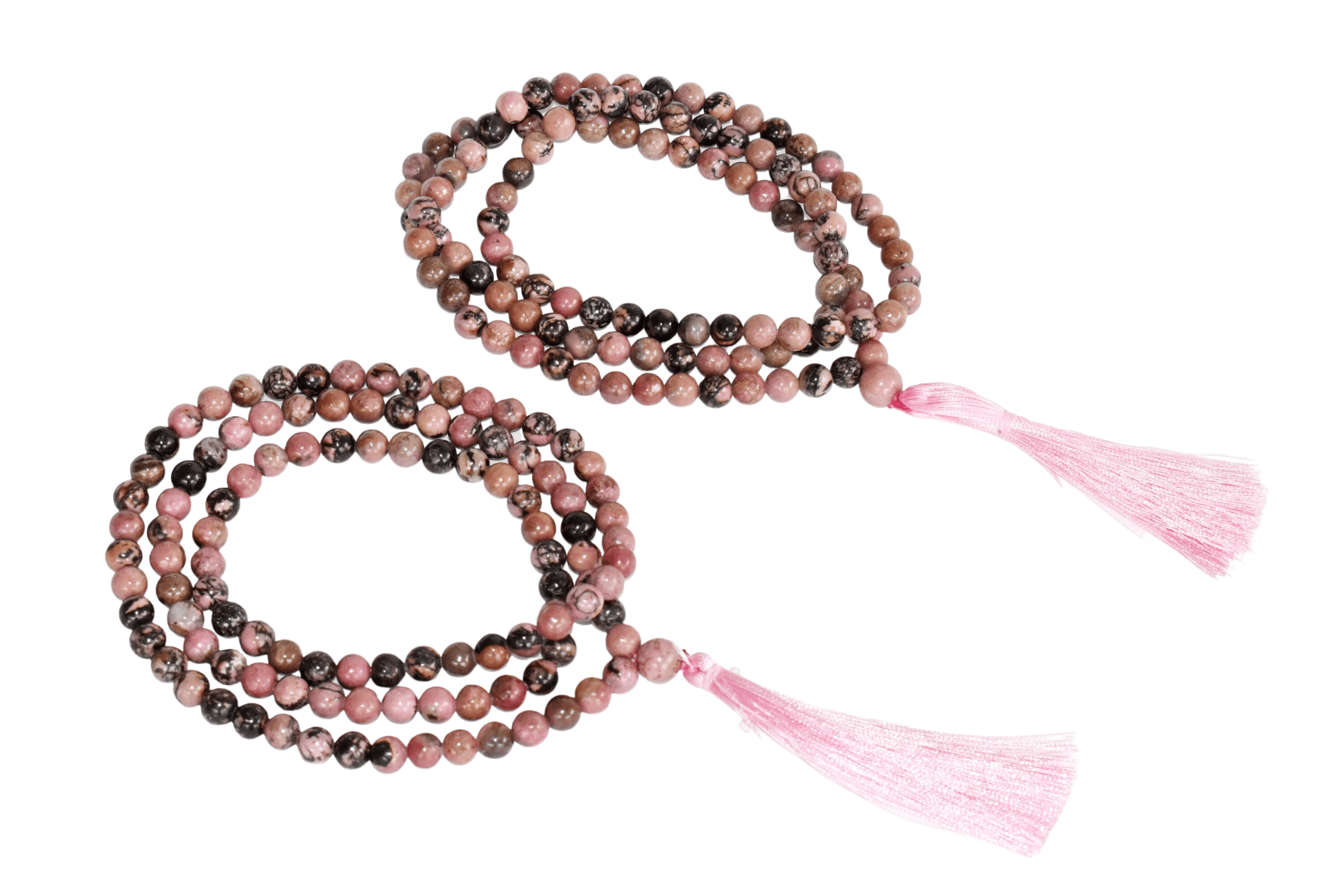 Rhodonite 108 Prayer Beads Mala 108 Prayer Beads Necklace Jap Mala