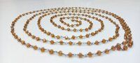 3 Feet Brown Hydro Quartz Rondelle Faceted 4mm Beaded Rosary Chain