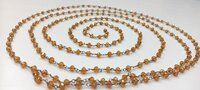 3 Feet Brown Hydro Quartz Rondelle Faceted 4mm Beaded Rosary Chain