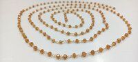 3 Feet Brown Hydro Quartz Rondelle Faceted 4mm Beaded Rosary Chain