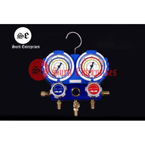 Blue Refrigeration Manifold Gauge And Ball Valve