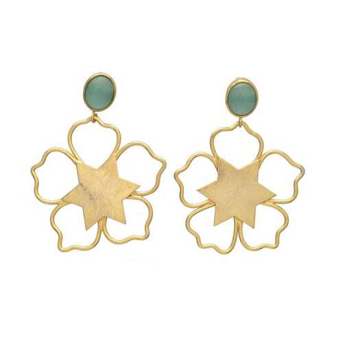 flower gold plated earring