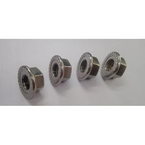 Silver Ss Hexagon Nut With Flange