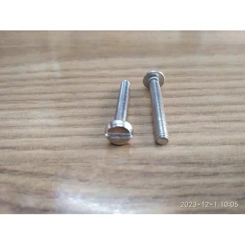 Silver Ss Din 85 Slotted Pan Head Screw