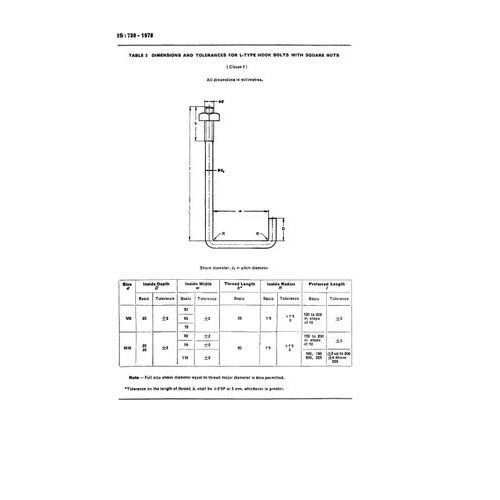 Silver Ss 316L J Type Hook Bolt