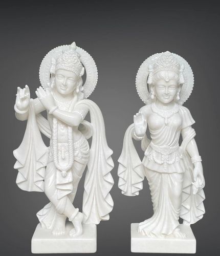 White Marble Radha Krishna Moorti