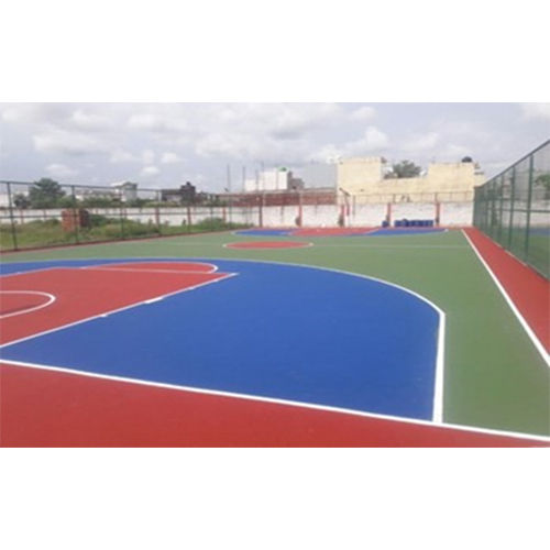 Blue And Red Basketball Acrylic Court 5 Layer