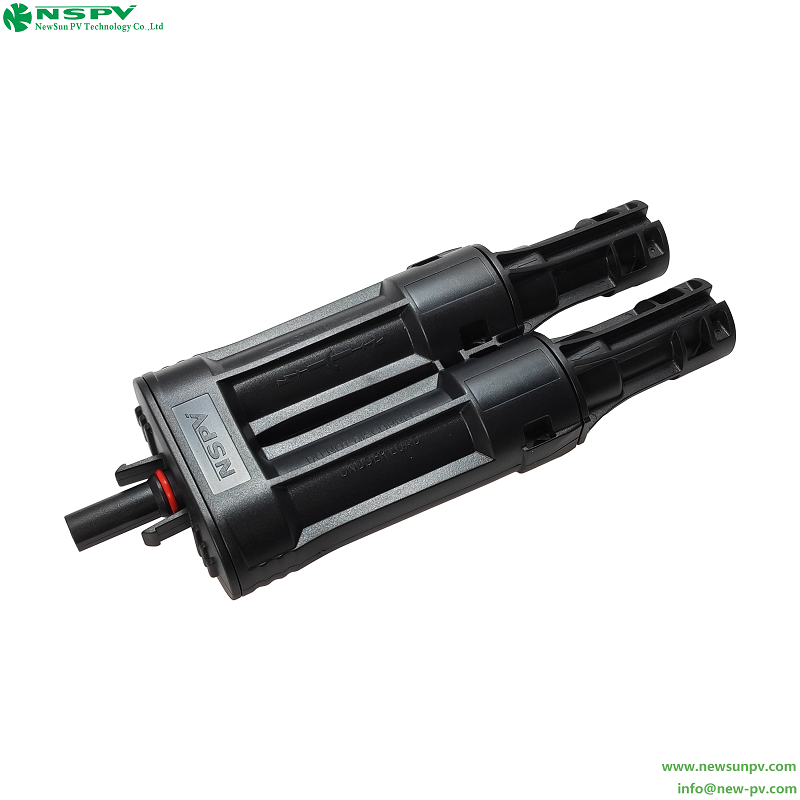 IP68 Waterproof Solar 2 To 1 Fuse Branch Connectors For Solar System Protection 2 Male To 1 Female