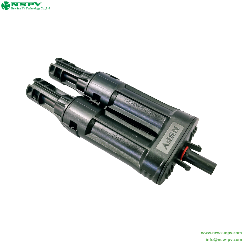 IP68 Waterproof Solar 2 To 1 Fuse Branch Connectors For Solar System Protection 2 Male To 1 Female