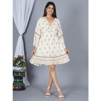 Short Dresses - Color: Beige