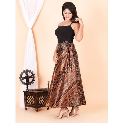 Reversible silk wrap skirt