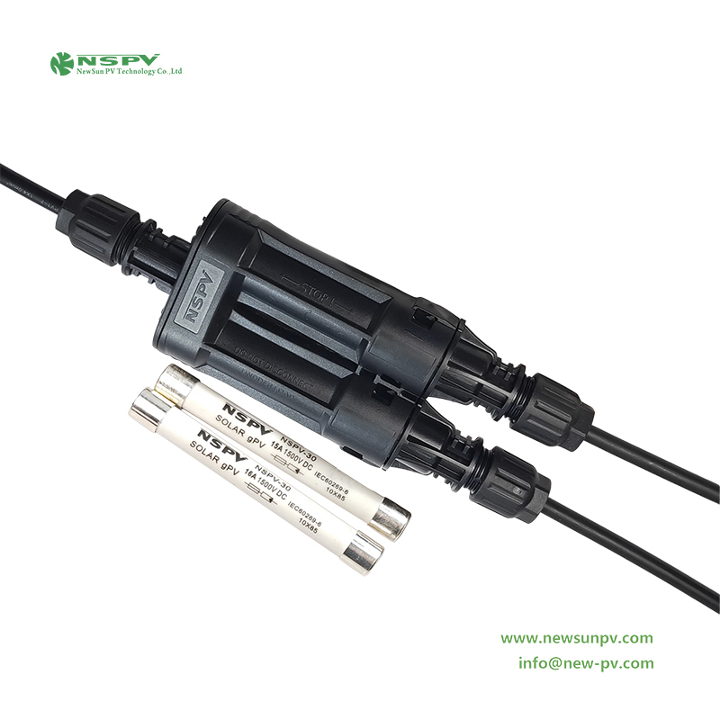 IP68 Waterproof Solar Fuse Connectors 1500VDC 60A Inline Fuse Connectors For Solar System Protection