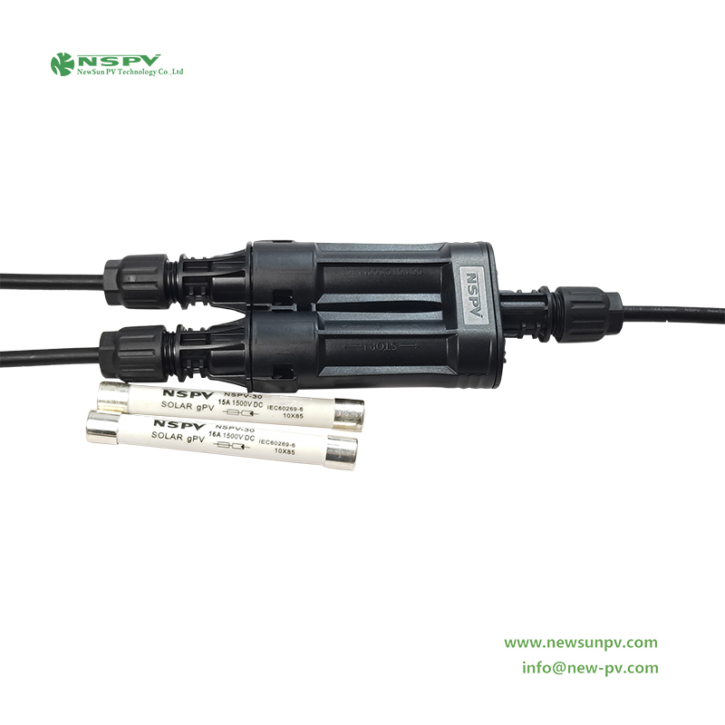 IP68 Waterproof Solar Fuse Connectors 1500VDC 60A Inline Fuse Connectors For Solar System Protection