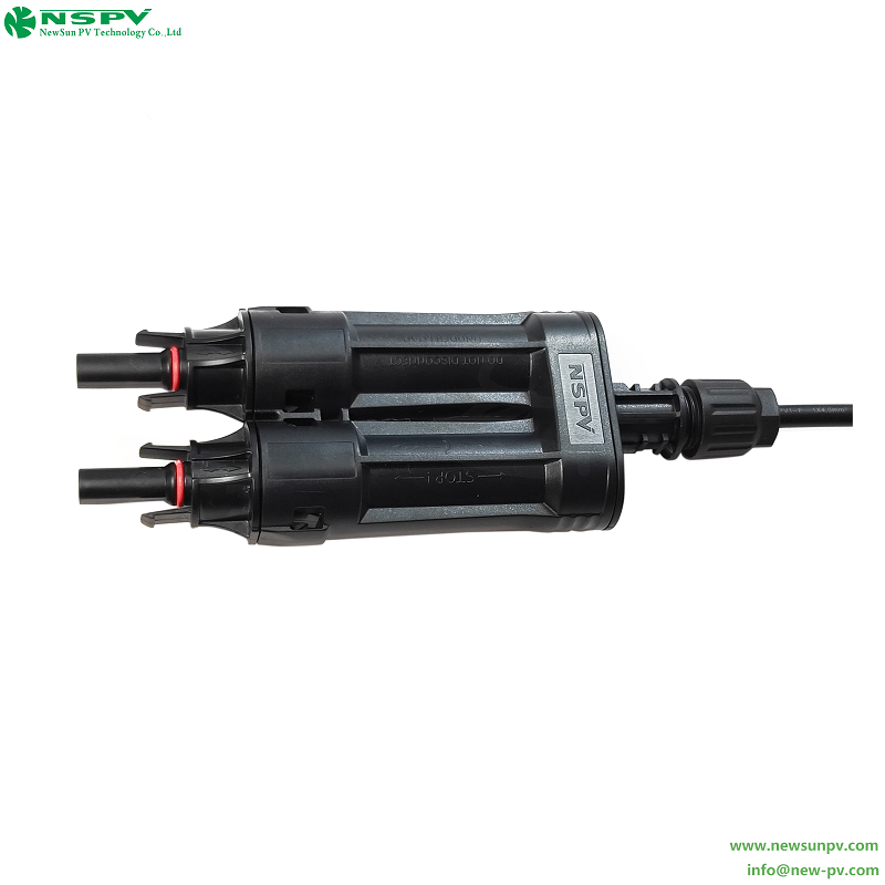 TUV Certified IP68 Waterproof Solar Branch Fuse Connectors 2 Female 1 Cable Type