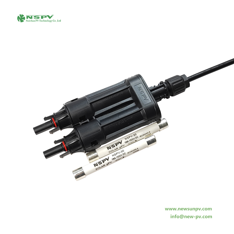 TUV Certified IP68 Waterproof Solar Branch Fuse Connectors 2 Female 1 Cable Type