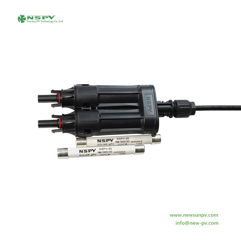 TUV Certified IP68 Waterproof Solar Branch Fuse Connectors 2 Female 1 Cable Type