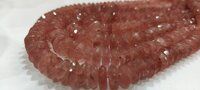 Natural Strawberry Quartz Faceted German cut 9-12mm Strand 8 inches long