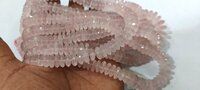 Natural Rose Quartz Faceted German Cut 9-12mm Strand 8 inches long