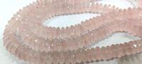 Natural Rose Quartz Faceted German Cut 9-12mm Strand 8 inches long