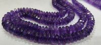 Natural Amethyst Faceted German Cut 9-12 mm Strand 8 inches long