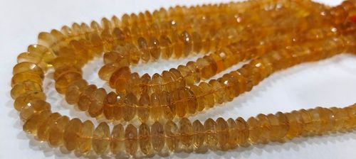 Natural Yellow Citrine Faceted German Cut 9-12mm Strand 8 inches long