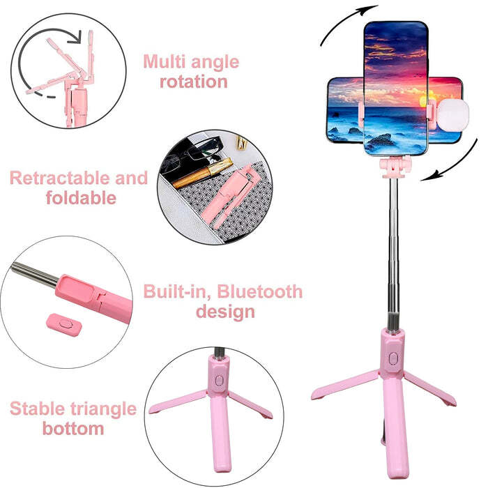 PORTABLE FOLDABLE SELFIE STICK WITH REMOTE CONTROL