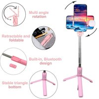 PORTABLE FOLDABLE SELFIE STICK WITH REMOTE CONTROL