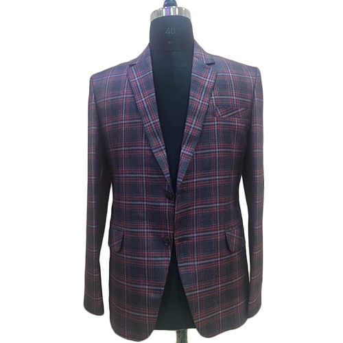 Blue And Red Check Blazer