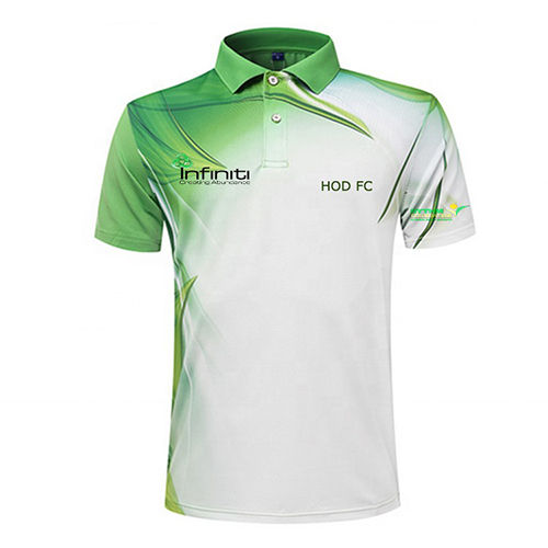 Crepe White And Green Sport T Shirt