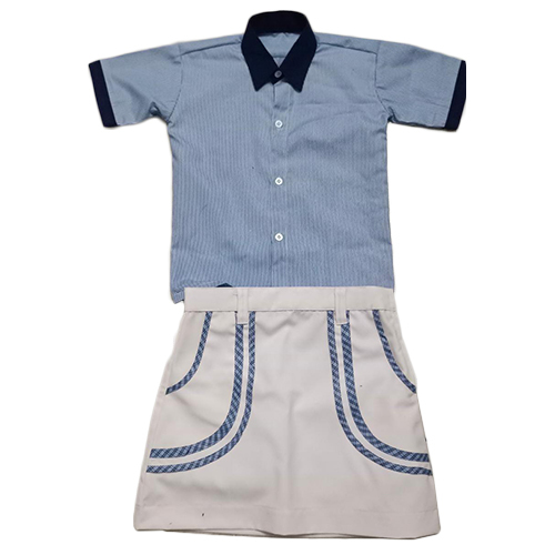 Blue And White Girl School Uniform