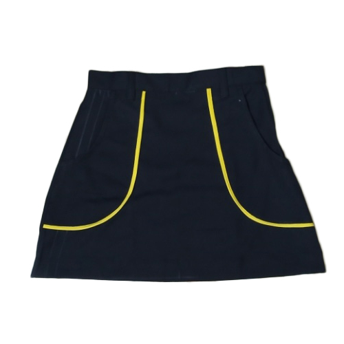 Black School Uniform Skirt With Yellow Stripe