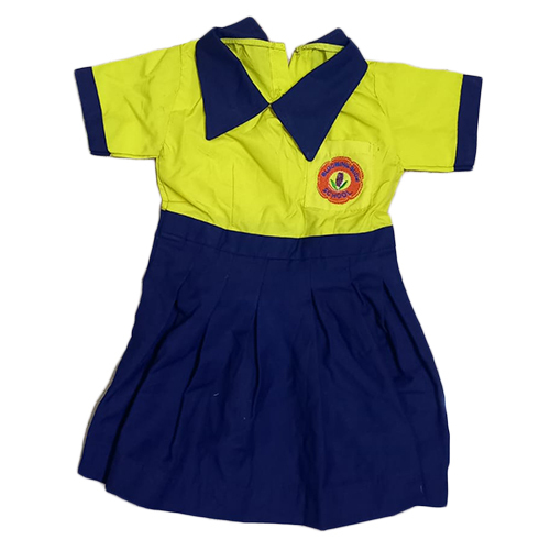 Yellow And Blue Girl School Uniform