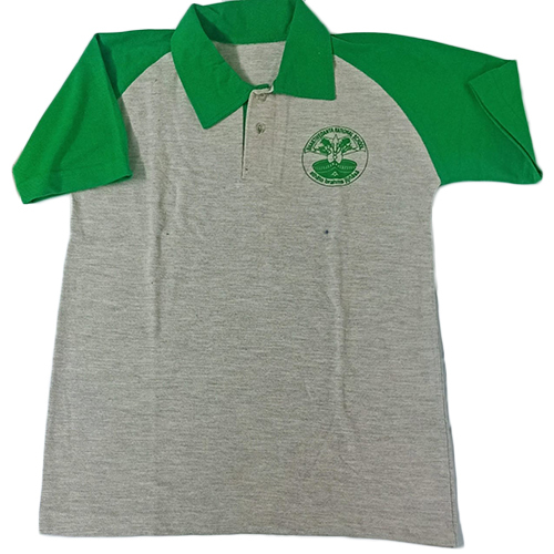 Grey And Green School Uniform T-Shirt