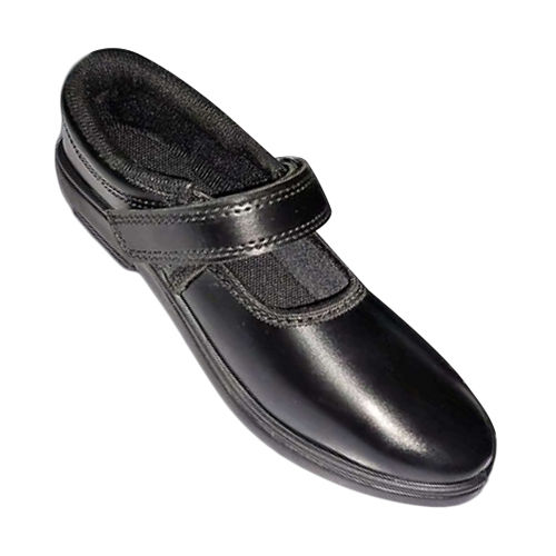 Black Oxford Velcro School Belly Shoes