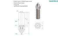 Creality K1 Copper Nozzle Size 0.4mm for 1.75mm Filament