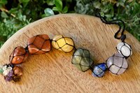 7 Chakra Tumbled Stone Car Hanger With Chips Tassel, Healing Crystals