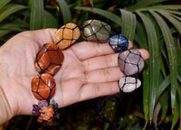 7 Chakra Tumbled Stone Car Hanger With Chips Tassel, Healing Crystals