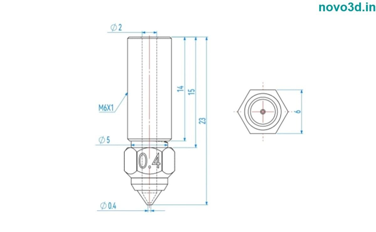 Creality K1 Nozzle Ender 3 Brass Nozzles V3 Size 0.4mm used in KE/ K1/ K1 Max printers