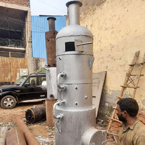 Silver Vertical Wood Boiler