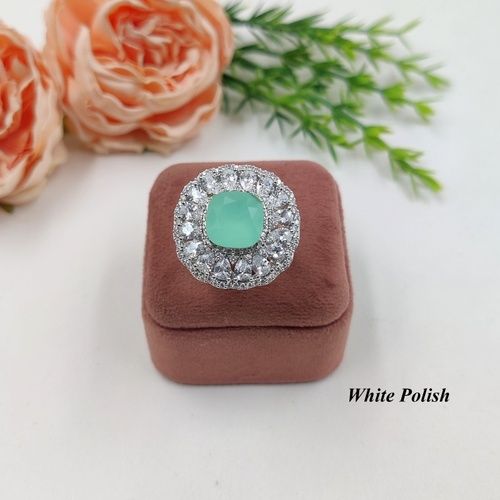 Color Stone American Diamond Ring