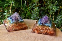 7 Chakra Orgone pyramid With Clear Quartz Crystal Pencil