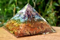 7 Chakra Orgone pyramid With Clear Quartz Crystal Pencil