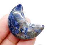 Sodalite Gemstone Moon , Crystal Moon , Carved Moon ,Healing Crystal -